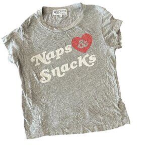 Wildfox Slouch Tee Naps & Snacks Crew Neck Short Sleeve graphic tee Size Small